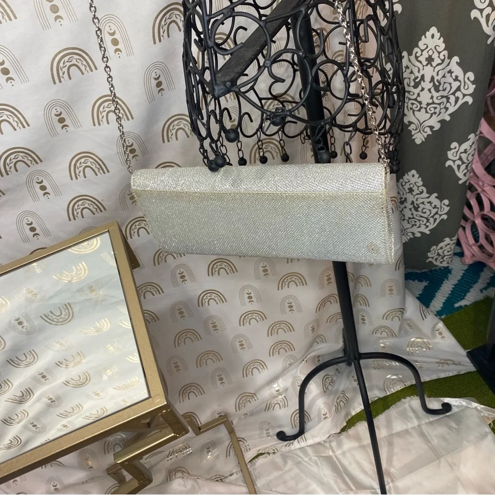 Call It Spring Glittering Silver Clutch
